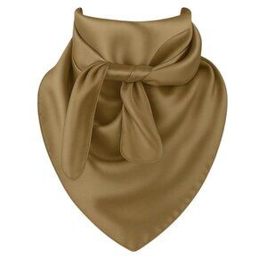 Camel Brown Wild Rag Scarf 35x35 Satin Western Cowgirl Cowboy Bandana